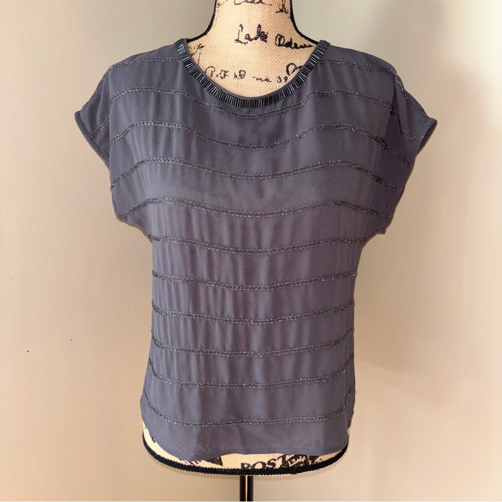 Gray Stripe Top